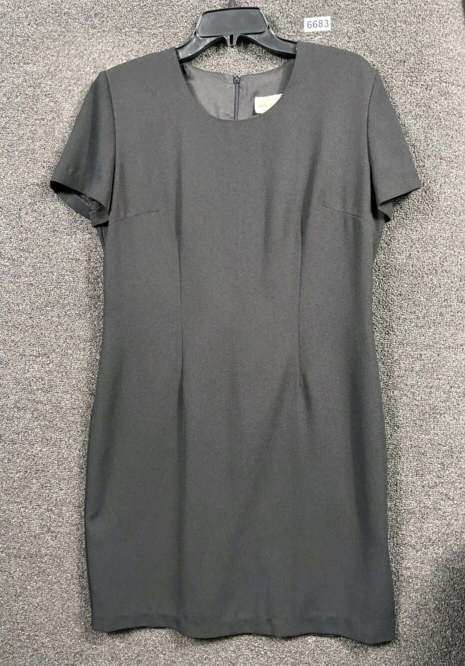 Sport Collection Sheath Dress Womens Size 12 Black Short Sleeve Lined